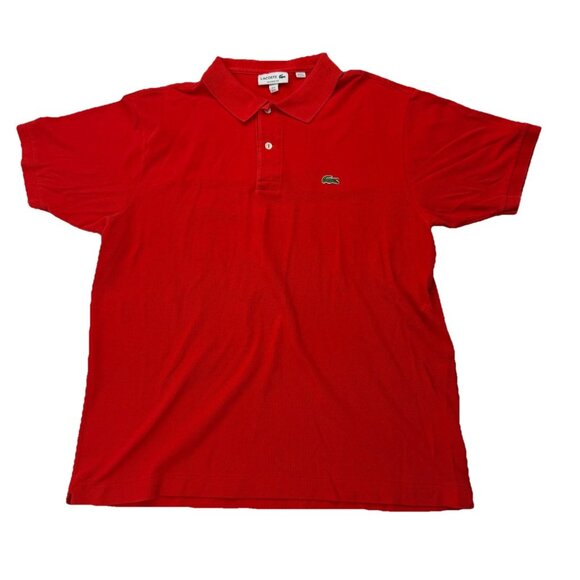 Lacoste Mens 6 / XL Red Short Sleeve Collared Golf Polo Shirt - Picture 1 of 7